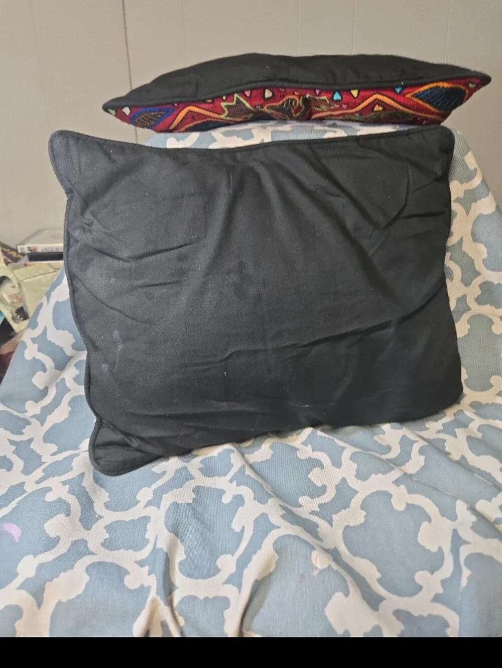 Pair of Vintage animal design mola kuna  folk art  throw pillows